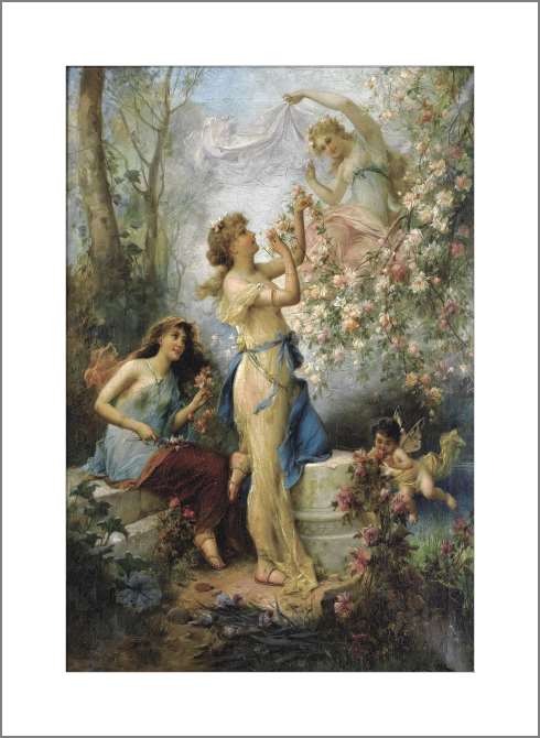 Картины, фото с паспарту Венера с путто и спутницами