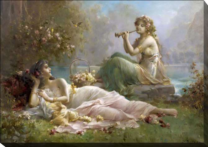 Картины на подрамнике Две нимфы у воды