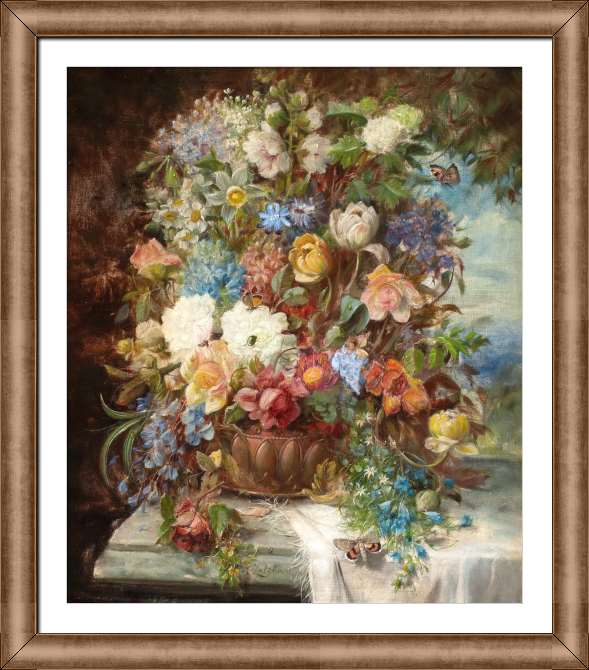 Картины в рамке, багете Летние цветы на подоконнике