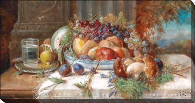 Картины на подрамнике Натюрморт с фруктами и грибами