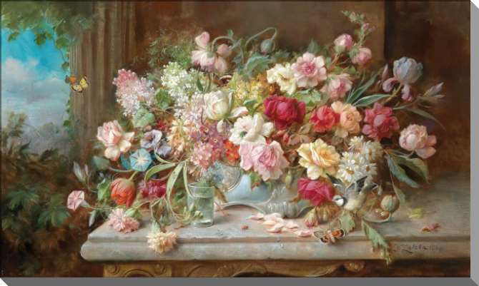 Картины на пластике, пеноркартоне Still life with flowers