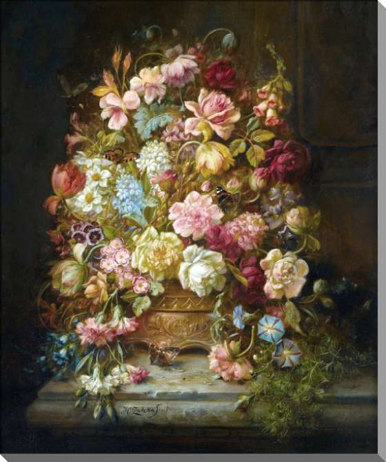 Картины на пластике, пеноркартоне Still life with flowers in a jardiniere