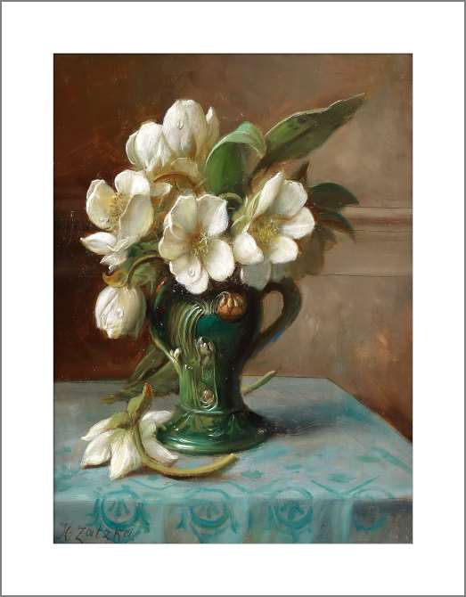 Картины, фото с паспарту Пионы в вазе