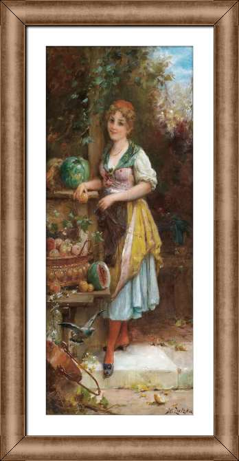 Картины в рамке, багете Продавщица фруктов