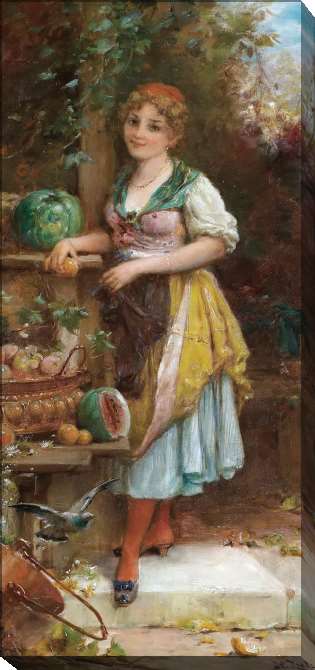 Картины на подрамнике Продавщица фруктов