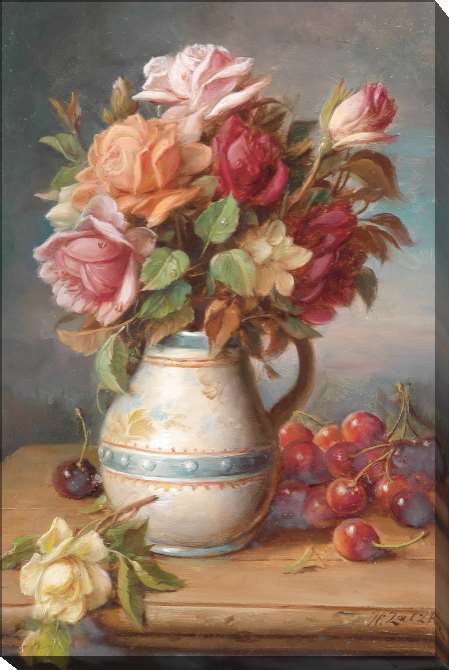 Картины на подрамнике Розы и вишни