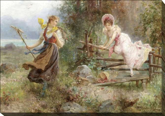 Картины на подрамнике Сборщица ягод