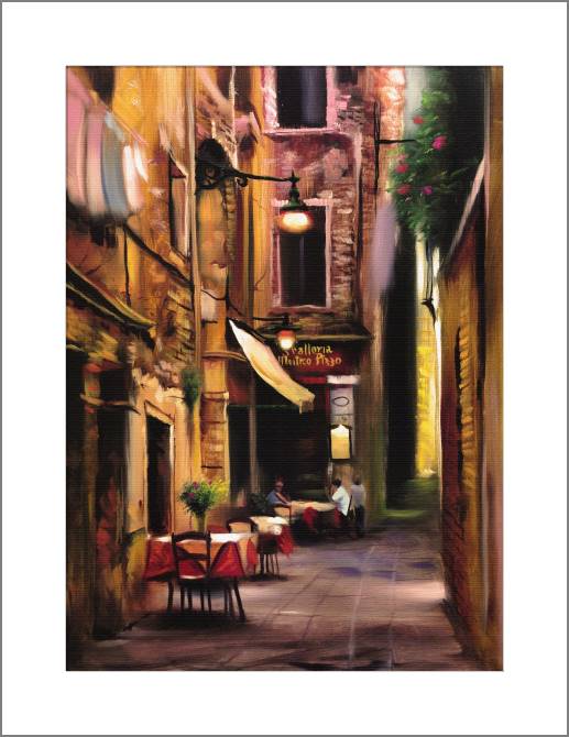 Купить и печать на заказ Картины, фото с паспарту Итальянское кафе
