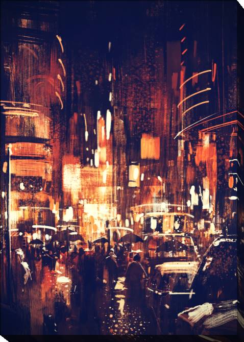 Paintings on canvas Night street