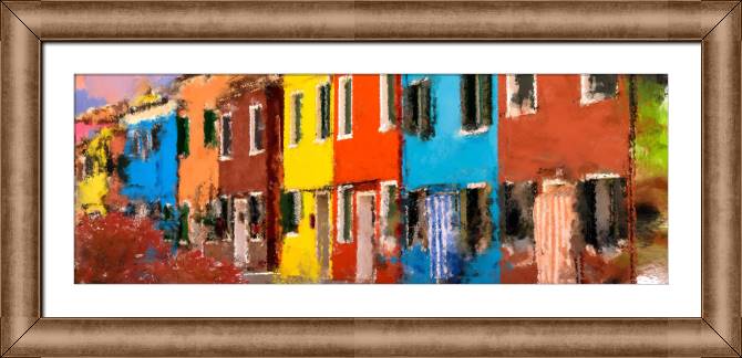Картины в рамке, багете Colorful houses