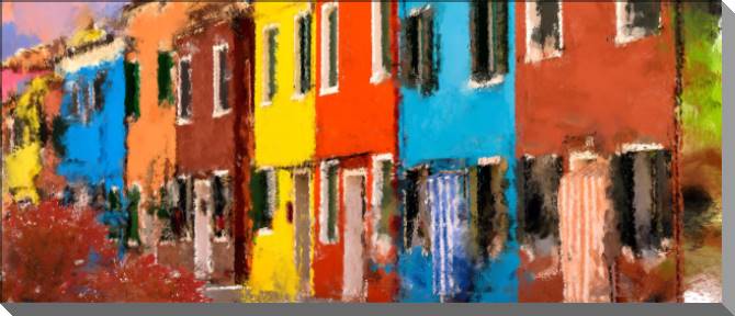 Paintings on canvas Colorful houses