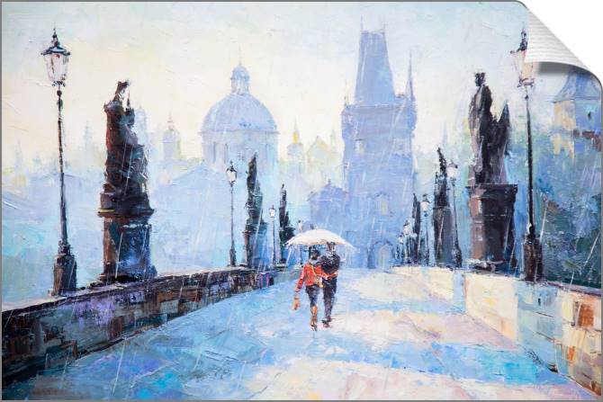 Картины на холсте Lovers in the rain