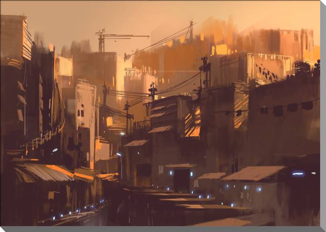 Paintings on canvas City Sepia
