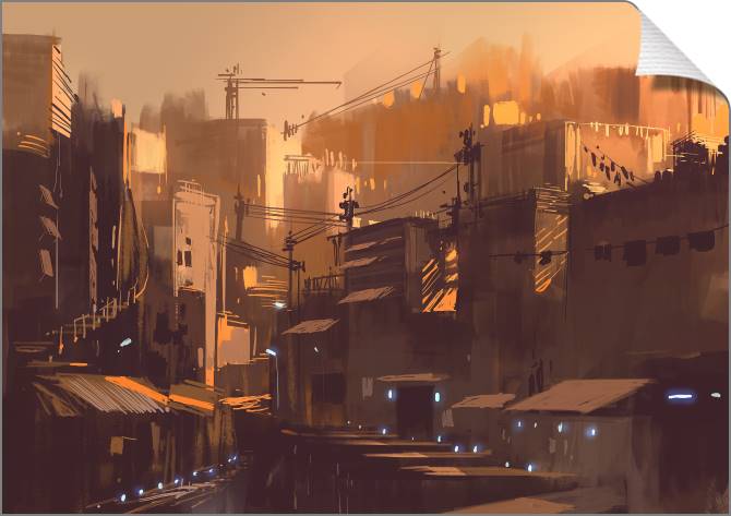 Paintings on canvas City Sepia