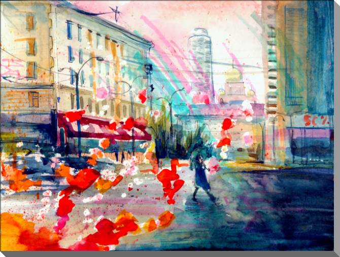 Paintings on canvas Autumn city