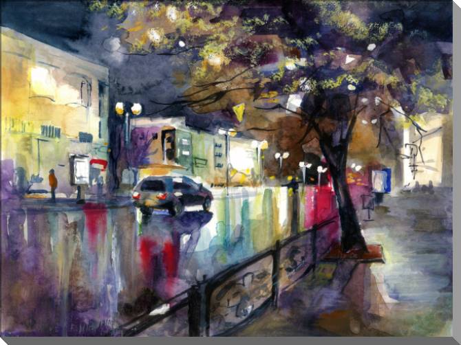 Paintings on canvas Night road