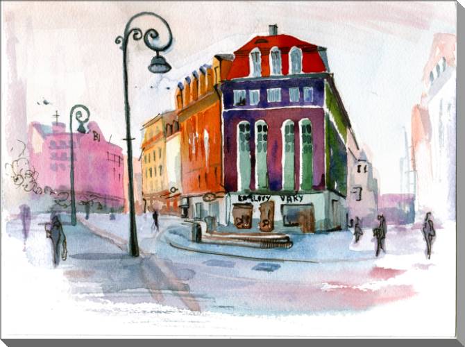 Paintings on canvas Czech town