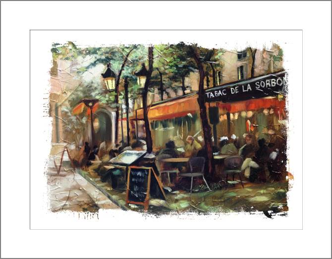 Купить и печать на заказ Картины, фото с паспарту Европейское кафе