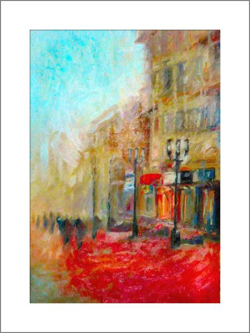 Купить и печать на заказ Картины, фото с паспарту Город после дождя