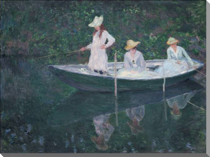Купить и печать на заказ Картины на холсте Клод Моне In the Norwegian Boat at Giverny