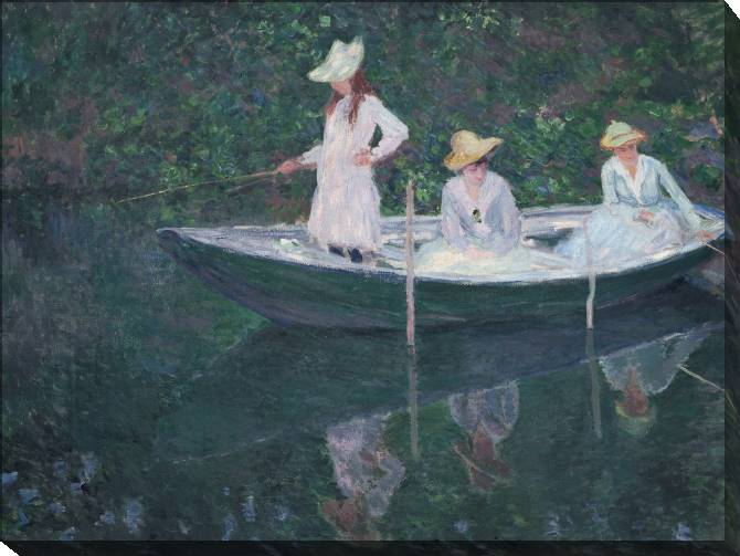 Купить и печать на заказ Картины на холсте Клод Моне In the Norwegian Boat at Giverny