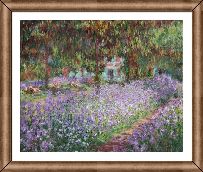 Картины в рамке, багете Claude Monet Irises in Monet''s Garden