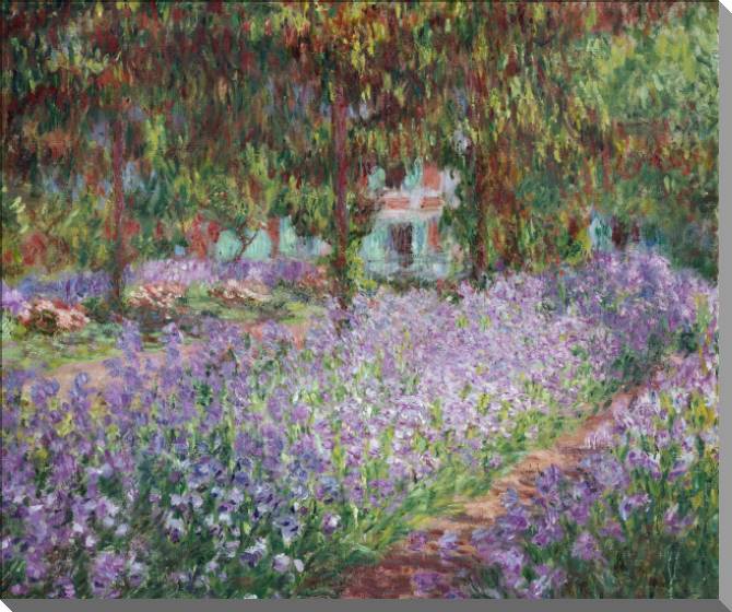 Купить и печать на заказ Картины на холсте Клод Моне Irises in Monet's Garden