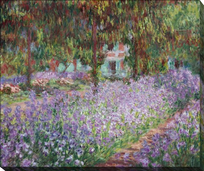 Купить и печать на заказ Картины на холсте Клод Моне Irises in Monet's Garden