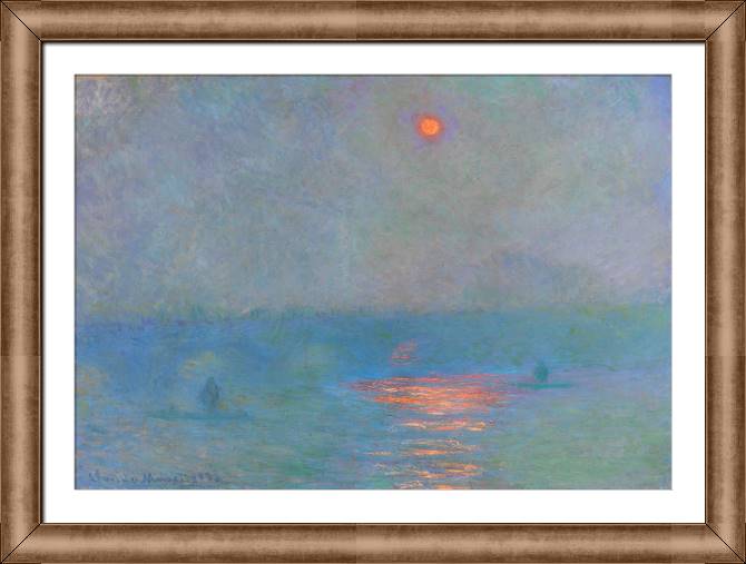 Картины в рамке, багете Claude Monet Waterloo Bridge Sunlight in the Fog