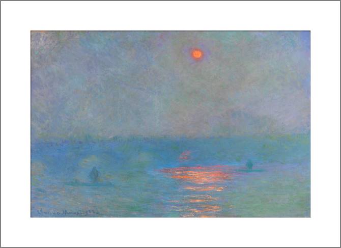 Купить и печать на заказ Картины, фото с паспарту Клод Моне Waterloo Bridge, Sunlight in the Fog