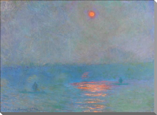 Купить и печать на заказ Картины на холсте Клод Моне Waterloo Bridge, Sunlight in the Fog