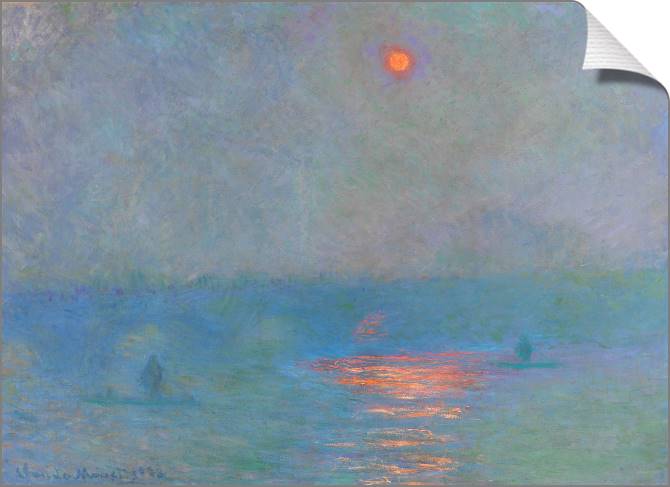 Купить и печать на заказ Картины на холсте Клод Моне Waterloo Bridge, Sunlight in the Fog