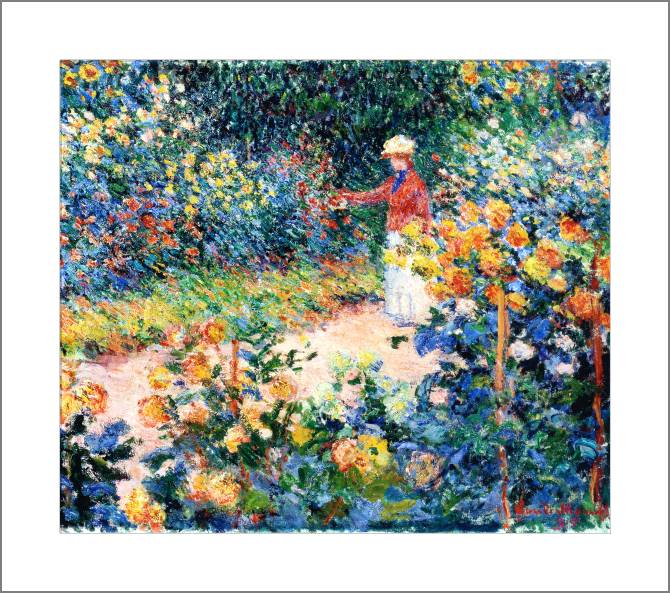 Купить и печать на заказ Картины, фото с паспарту Клод Моне In the Garden