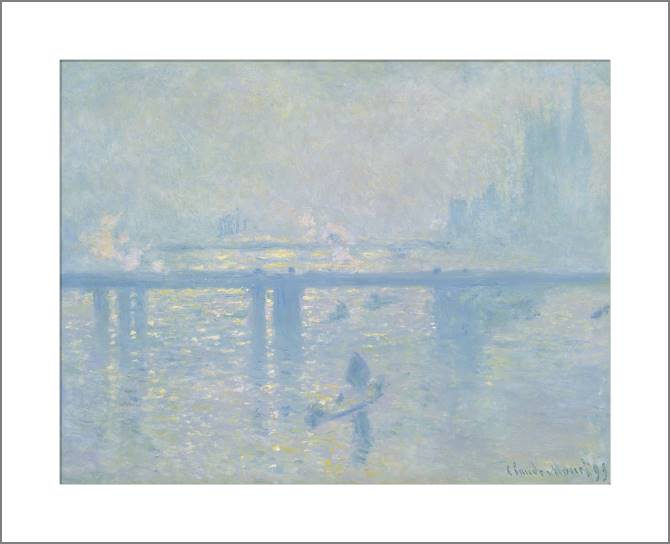 Купить и печать на заказ Картины, фото с паспарту Клод Моне Charing Cross Bridge