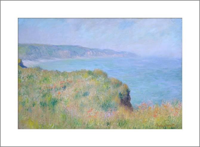 Купить и печать на заказ Картины, фото с паспарту Клод Моне Cliff near Pourville