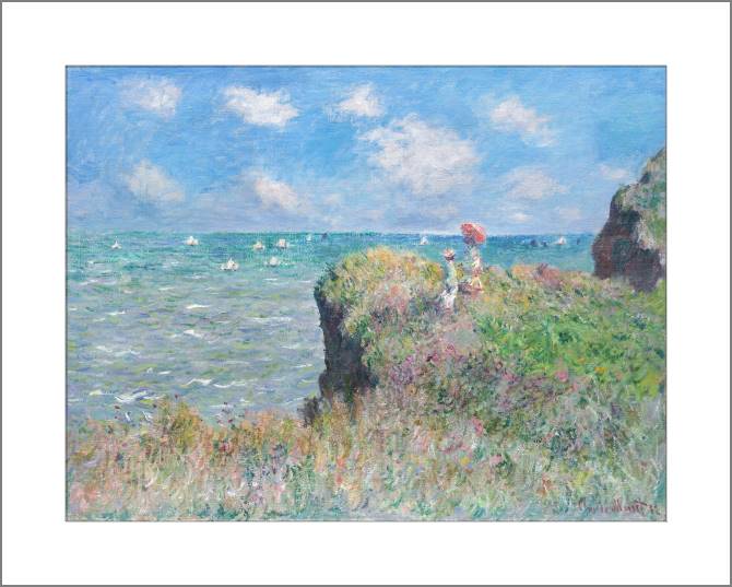Купить и печать на заказ Картины, фото с паспарту Клод Моне Clifftop Walk at Pourville
