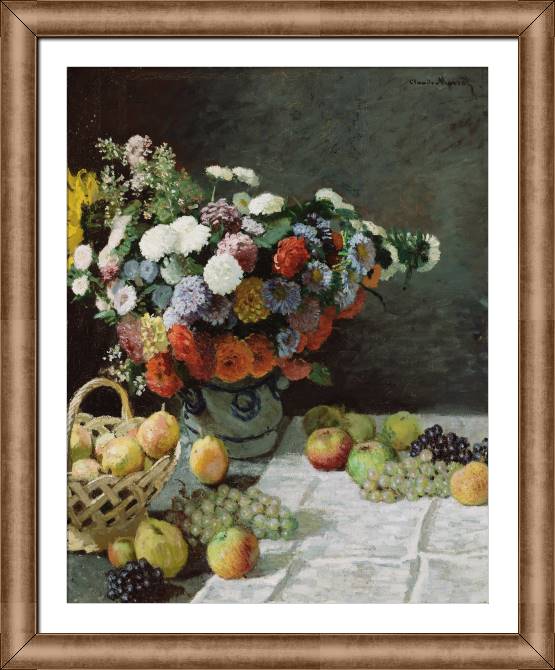 Картины в рамке, багете Claude Monet Flowers and Fruit