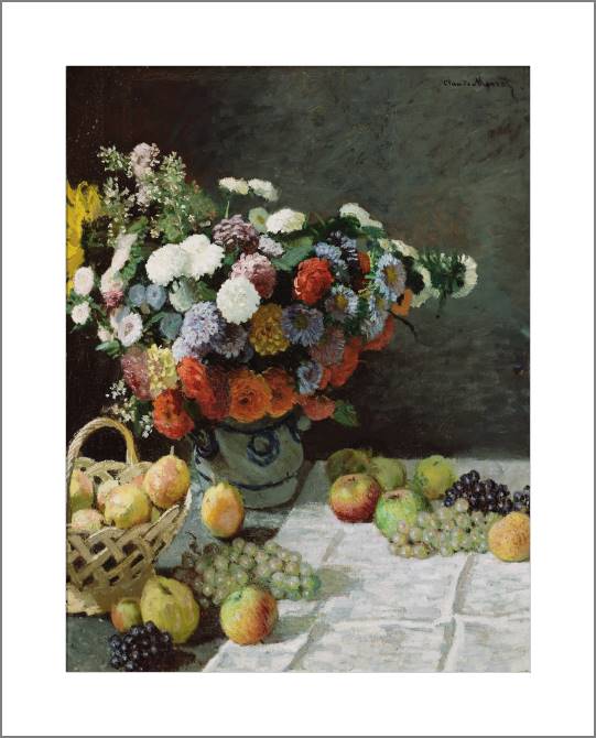 Купить и печать на заказ Картины, фото с паспарту Клод Моне Flowers and Fruit