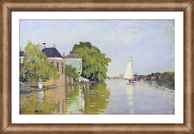 Картины в рамке, багете Claude Monet Houses on the Achterzaan