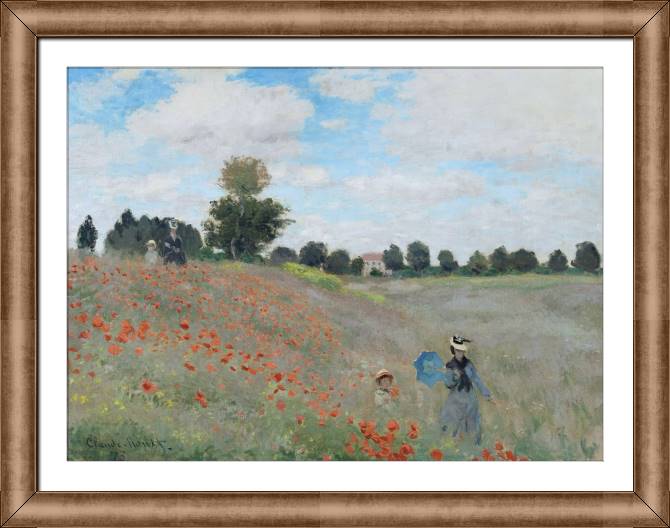 Картины в рамке, багете Claude Monet Poppies Near Argenteuil