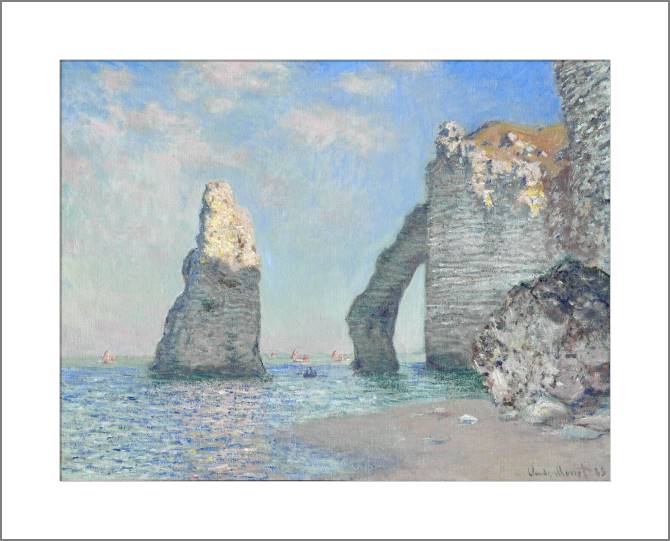 Купить и печать на заказ Картины, фото с паспарту Клод Моне The Rock Needle and the Porte d'Aval