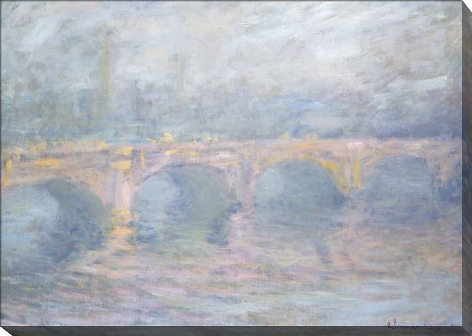 Купить и печать на заказ Картины на холсте Клод Моне Waterloo Bridge at Sunset, Pink Effect