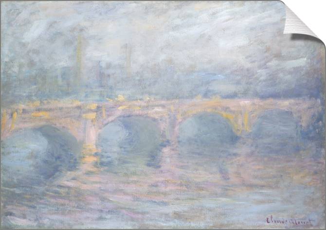 Купить и печать на заказ Картины на холсте Клод Моне Waterloo Bridge at Sunset, Pink Effect