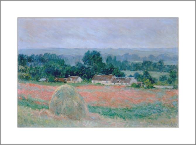 Купить и печать на заказ Картины, фото с паспарту Клод Моне Haystack at Giverny