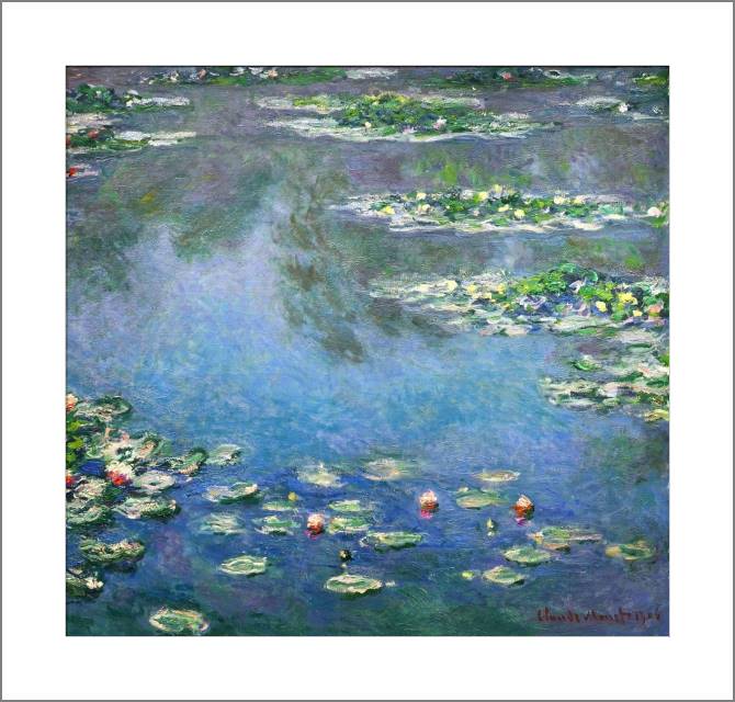 Купить и печать на заказ Картины, фото с паспарту Клод Моне Water Lilies