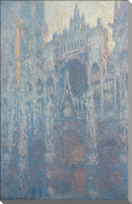 Купить и печать на заказ Картины на холсте Клод Моне Rouen Cathedral, the Portal in Morning Light