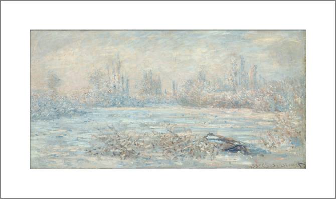 Купить и печать на заказ Картины, фото с паспарту Клод Моне Frost near Vetheuil