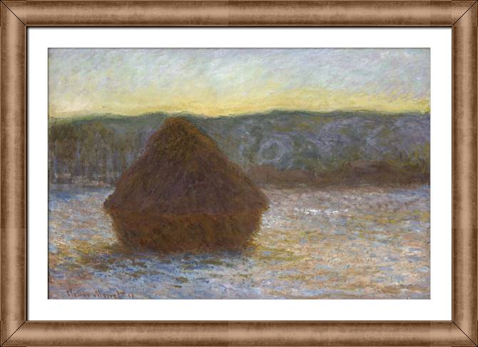 Картины в рамке, багете Claude Monet Grainstack, Thaw, Sunset