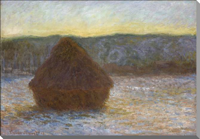 Paintings on canvas Claude Monet Grainstack, Thaw, Sunset