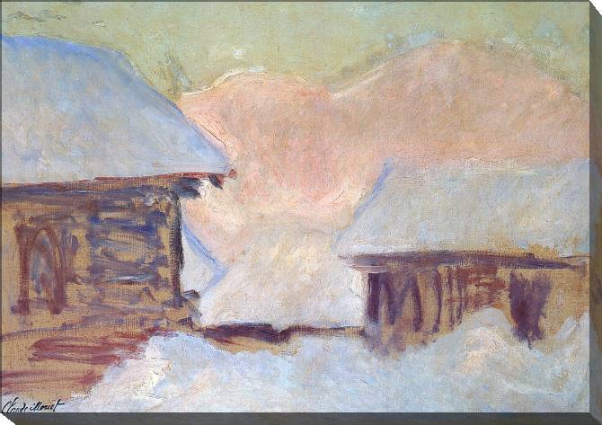 Картины на холсте Claude Monet Norway, Houses under the Snow